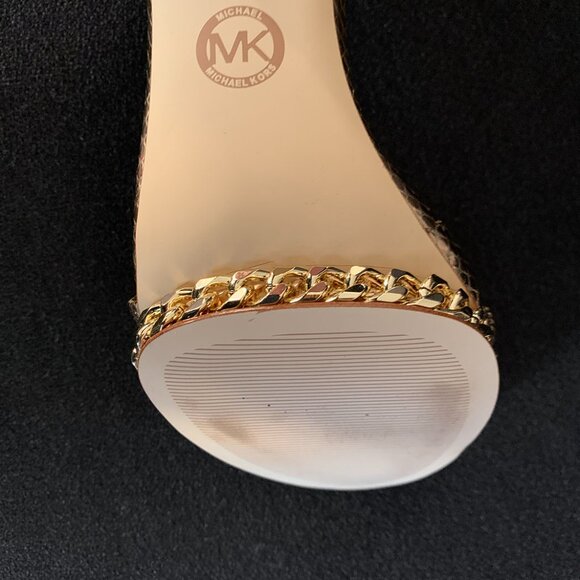 Michael Michael Kors "Jordyn" Metallic Snake Embossed Leather Platform Size: 8M - Picture 5 of 10